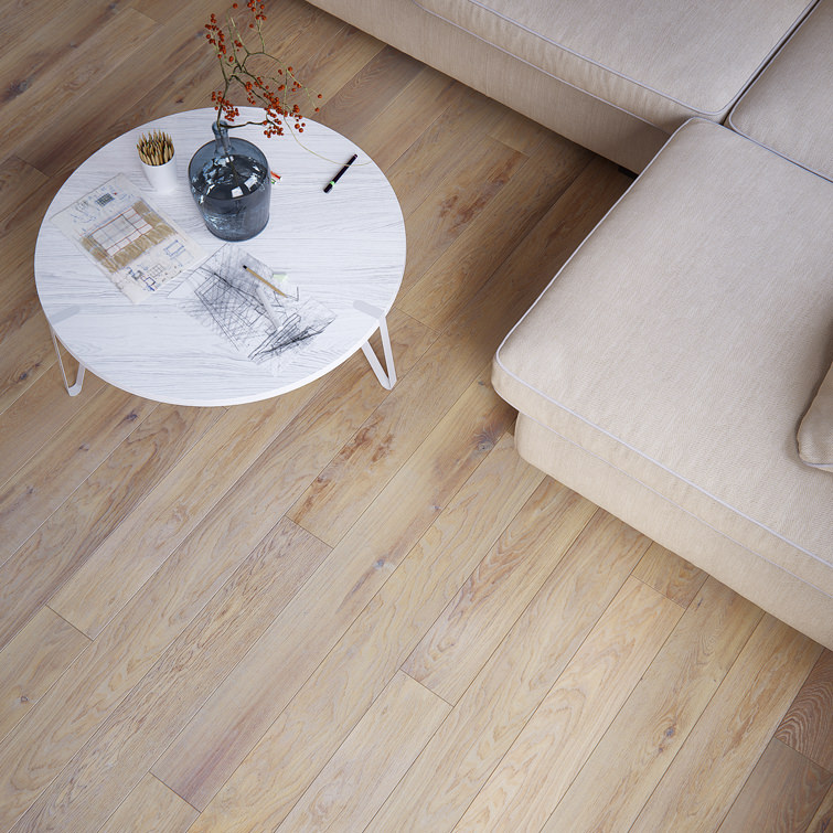 top view of interior visualization room with sofa and white table on wooden floor by Eugene Privalov